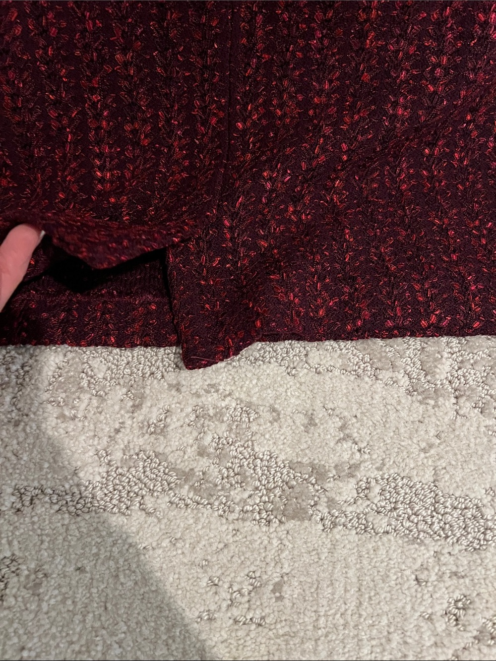 St. John Burgundy Santana Knit Two-Piece Skirt Suit - Picture 5 of 7